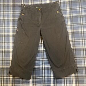 Lauren Ralph Lauren Womens Navy Blue Cargo Capri Pants Size 12 Military Utility